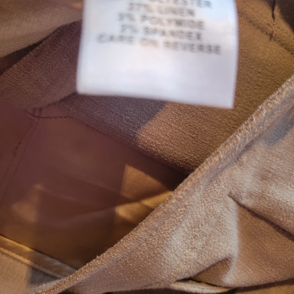 ST JOHN  COLLECTION  SZ16 TAN WIDE LEG SLACKS WITH FRONT POCKETS - Picture 10 of 13